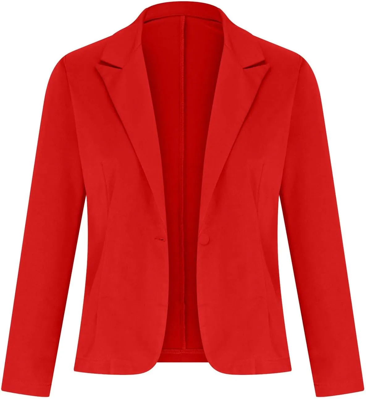 Women Fashion Button Down Blazer Suit Solid Long Sleeve Lapel Cardigan Blazer Business Casual Loose Jacket Coat