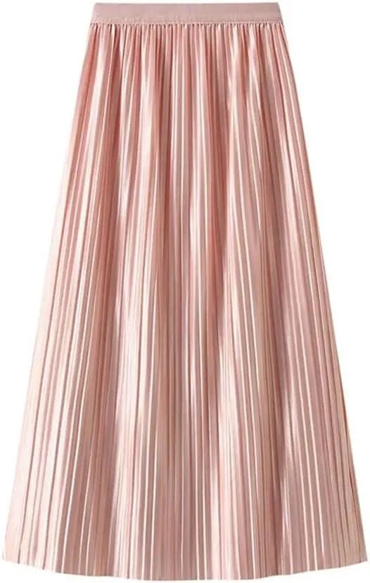 Women Floral Chiffon Midi Skirt High Waist A-Line Pleated Layered Beach Casual Tulle Skirts