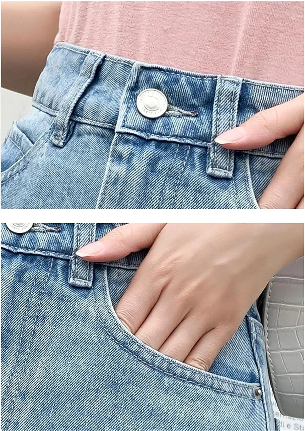Women Lace Patchwork Denim Skirt Pleated Hight Waist Slim Casual A Line Midi Skirts