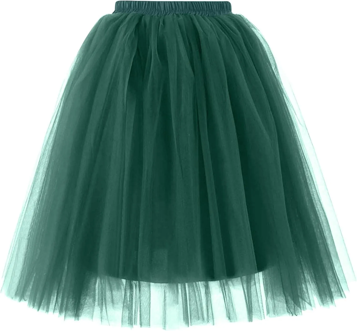 Women Lightweight Underskirts for Cosplay Tutu Skirt Tulle Elegant Elastic Ruffle Midi Skirt A-Line Party Petticoat
