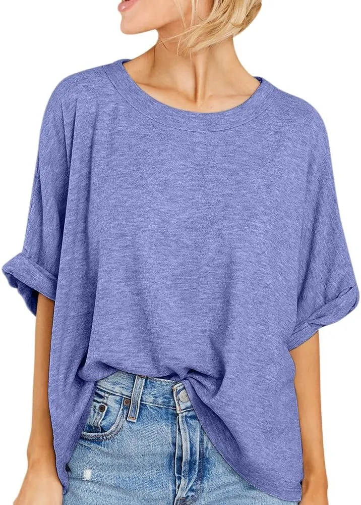 Women Oversized T-Shirt Summer Casual Short Sleeve Loose Tee Tops