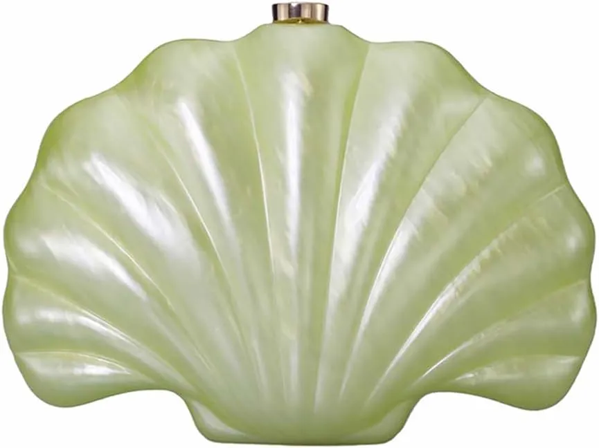 Women Pearl Acrylic Clutch Shell Pearl Clutch Shell Purse Chain Shoulder Bag Ladies Wedding Clutch Prom Evening Handag