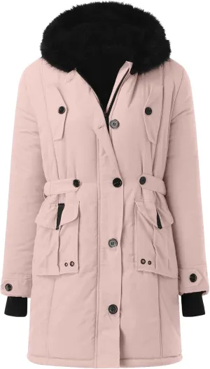 Women Plus Size Winter Overcoat Women's Jacket Thick Outwear Plush Lined Hooded Coat Warm Womens Fleece Plus Size