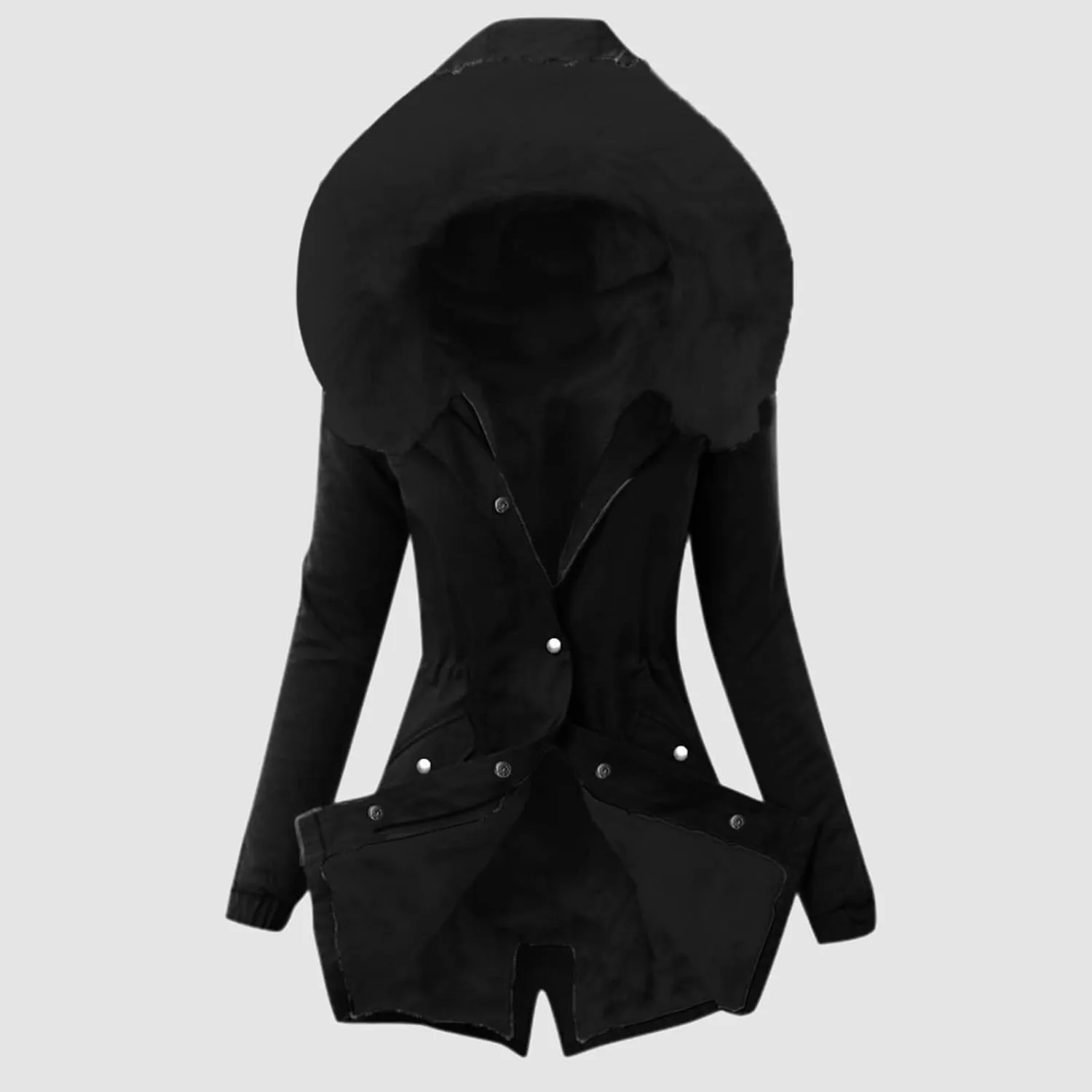 Women Plus Size Winter Overcoat Women's Jacket Thick Outwear Plush Lined Hooded Coat Warm Womens Fleece Plus Size