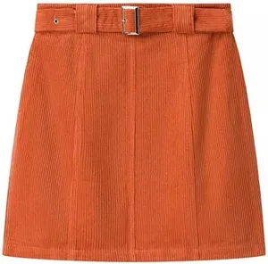 Women's Basic High Waisted Pencil Bodycon Corduroy Solid Short Skirt Casual Fashion Temperament Sexy Elegant Skirts