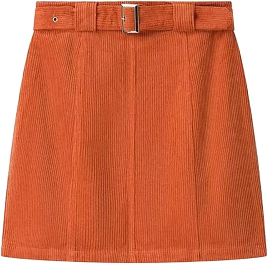 Women's Basic High Waisted Pencil Bodycon Corduroy Solid Short Skirt Casual Fashion Temperament Sexy Elegant Skirts