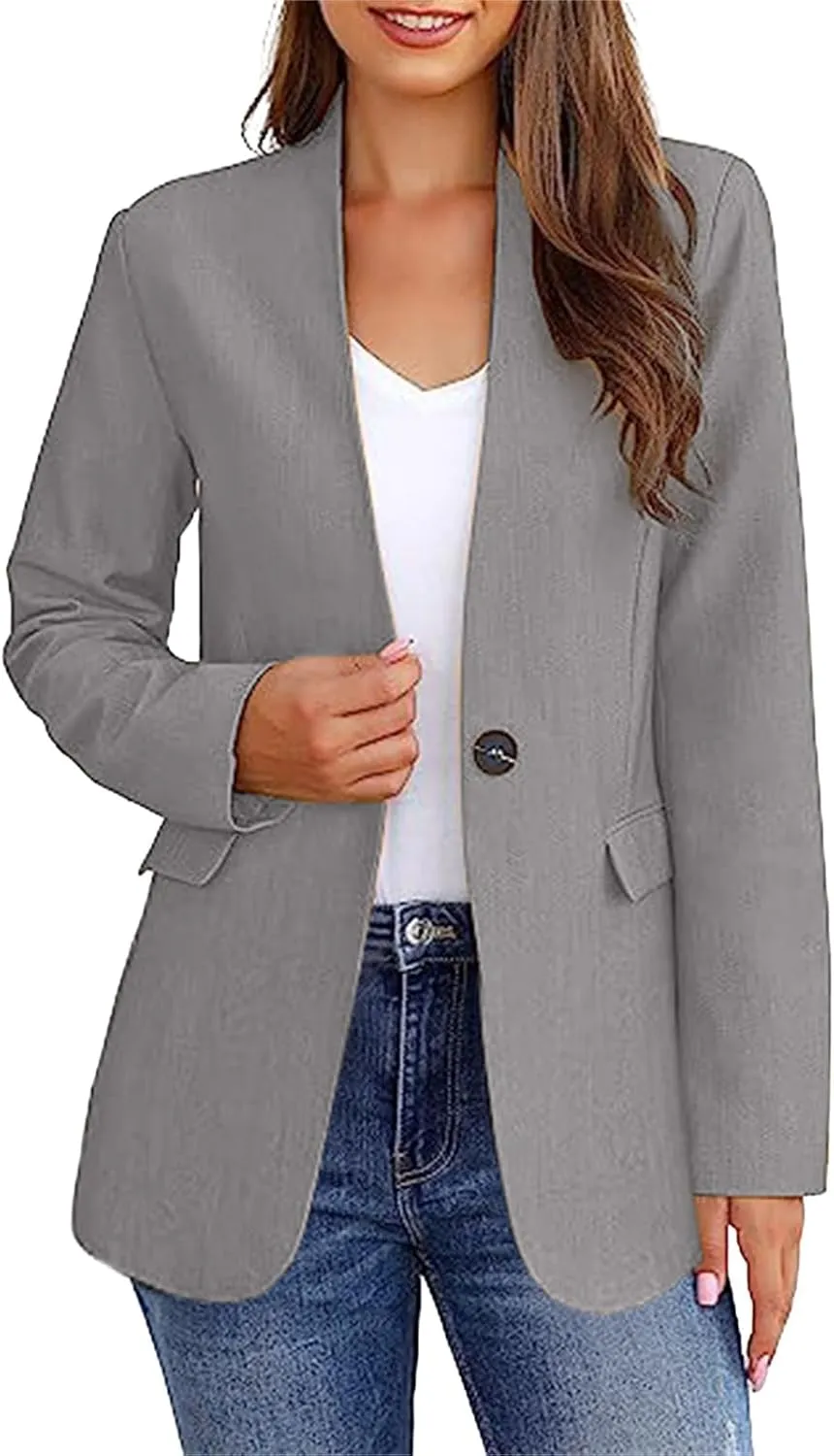 Womens Blazers for Work Casual Trendy Business Casual Jackets Open Front Cardigan Jacket Work Office Blazer Outwear