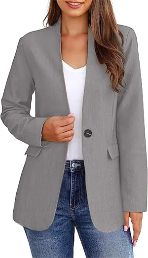 Womens Blazers for Work Casual Trendy Business Casual Jackets Open Front Cardigan Jacket Work Office Blazer Outwear