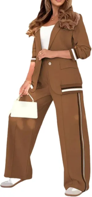 Women's Business Blazer Pant Suit Set for Work Office Two Piece Sets Pants Suits Professional Blazer Pantsuits Set