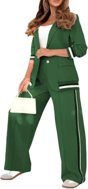 Women's Business Blazer Pant Suit Set for Work Office Two Piece Sets Pants Suits Professional Blazer Pantsuits Set