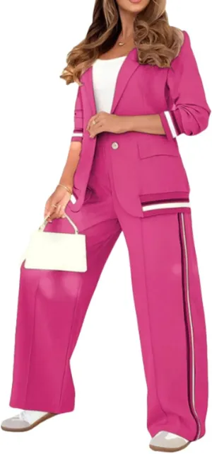Women's Business Blazer Pant Suit Set for Work Office Two Piece Sets Pants Suits Professional Blazer Pantsuits Set