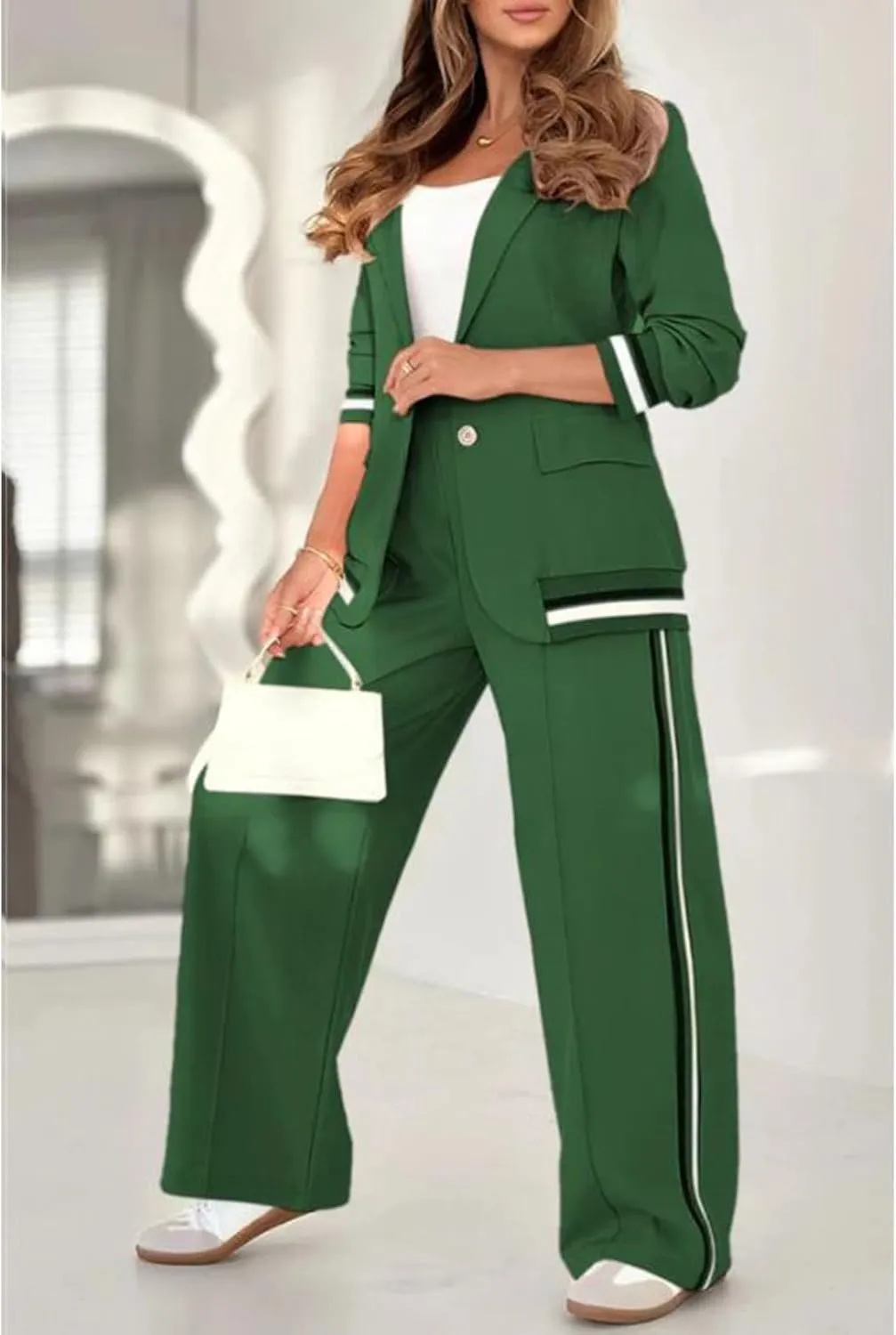Women's Business Blazer Pant Suit Set for Work Office Two Piece Sets Pants Suits Professional Blazer Pantsuits Set