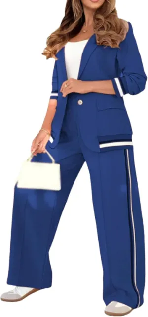 Women's Business Blazer Pant Suit Set for Work Office Two Piece Sets Pants Suits Professional Blazer Pantsuits Set