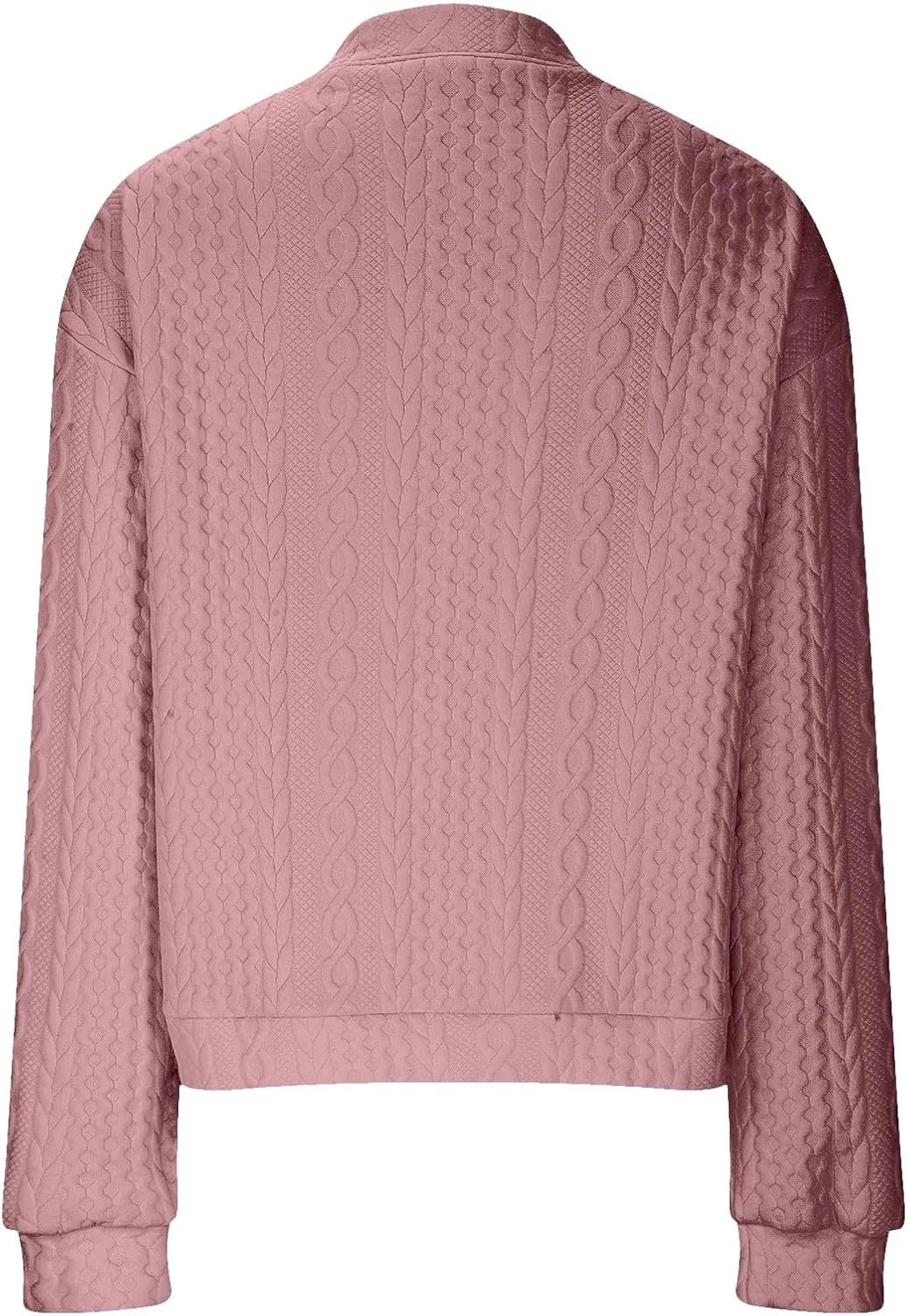 Women's Cardigan Zip Up Cable Knit Long Sleeve Trendy Y2K Sweater Jacket Crewneck Casual Teen Girls Coat 2024 Fall