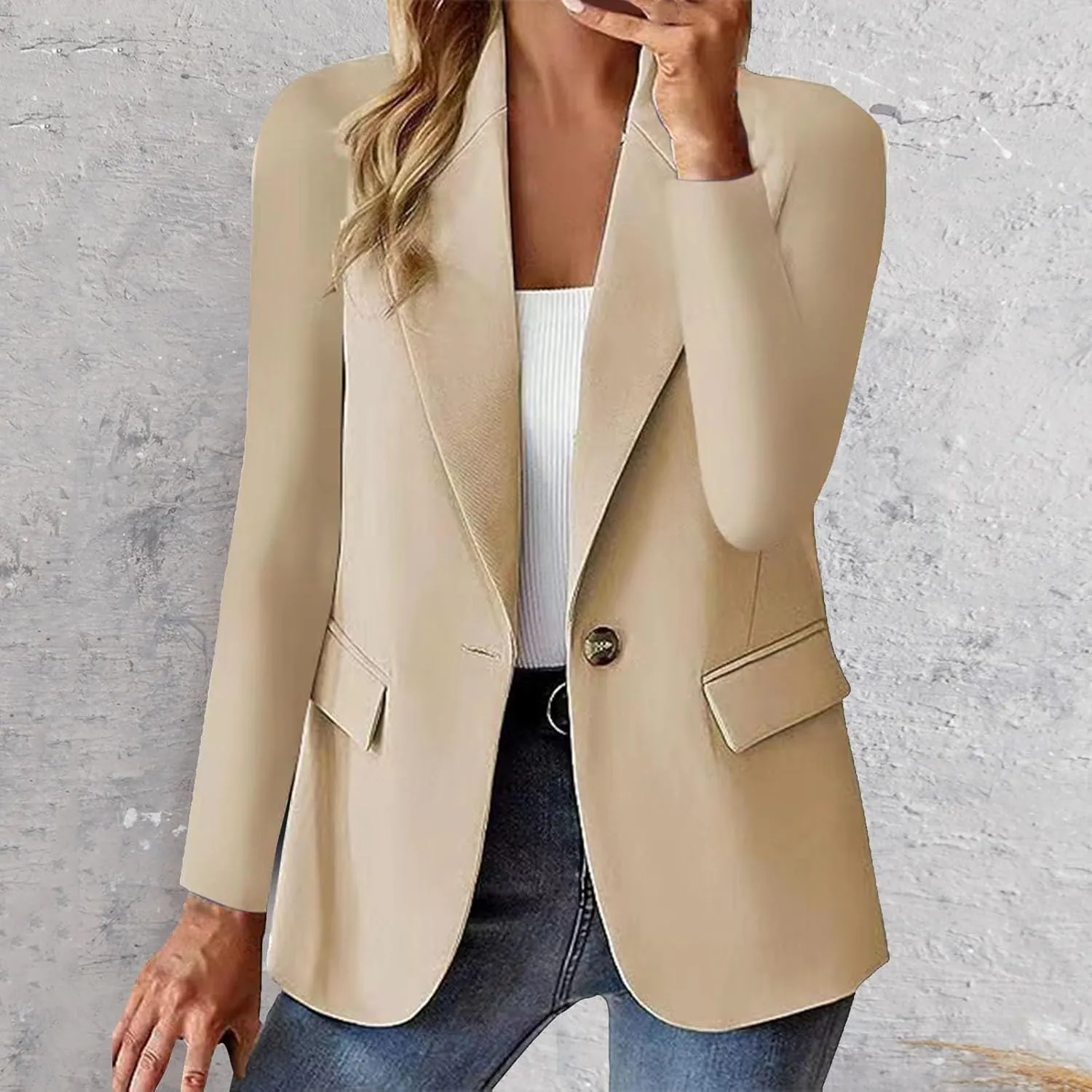 Women's Casual Blazers Business Jackets Long Sleeve Cardigan Work Suit Spring Graduation Outfits 2025