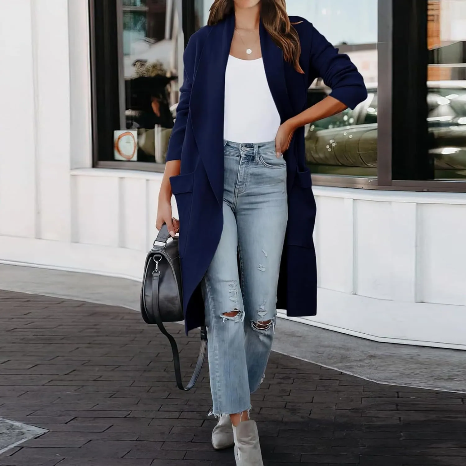 Women's Coats Basic Long Jacket Coat Coat Trench Long Jacket Ladies Slim Long Belt Elegant Winter Coats for Women