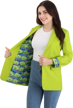 Women's Disney Pixar Toy Story Aliens Blazer | Fully Lined Blazer with Satin Alien Graphics & Embroidered Details