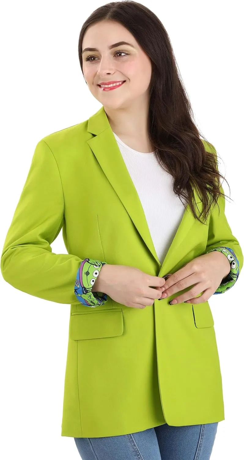 Women's Disney Pixar Toy Story Aliens Blazer | Fully Lined Blazer with Satin Alien Graphics & Embroidered Details