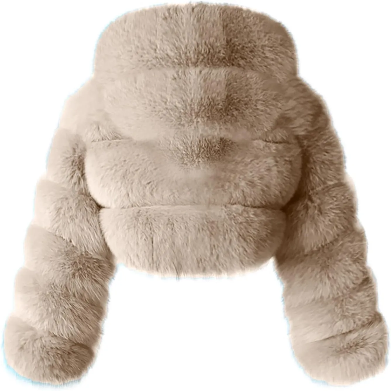 Women's Faux Fur Jacket Casual Fashion Cropped Coat Fluffy Shaggy Solid Outerwear Winter Warm Hooded Cardigan