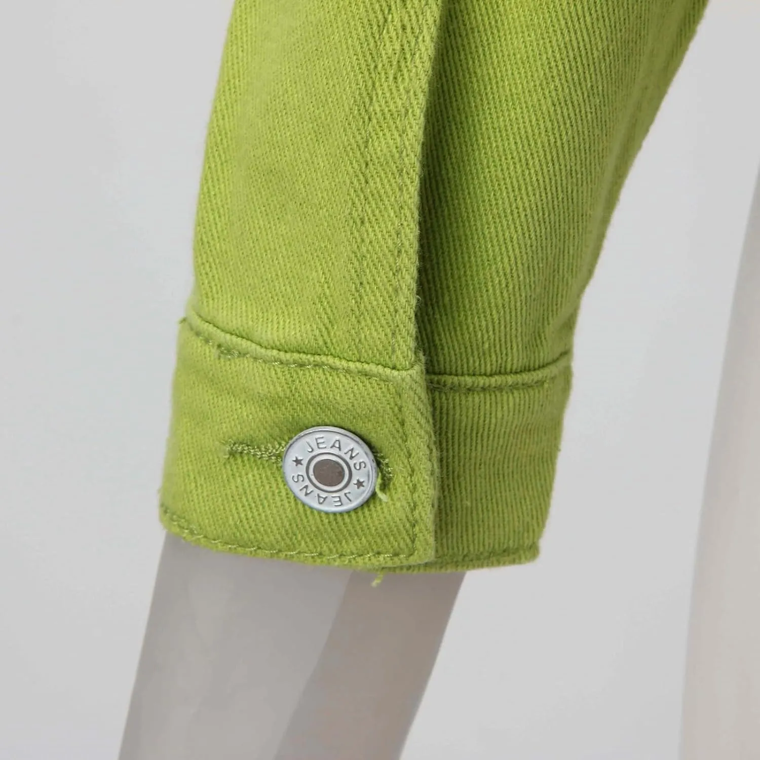 Womens Green Denim Jacket 2023 Short Denim Jean Jacket With Pocket Classic Outwear Denim Jacket 2023