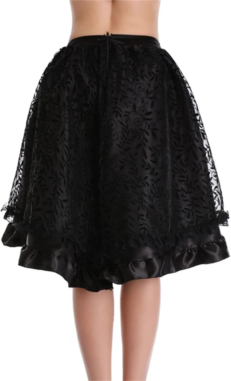 Womens Hippie Victorian Goth Ruched Maxi Long Midi Knee Length Skorts Skirts for Women Lace Skorts 2025