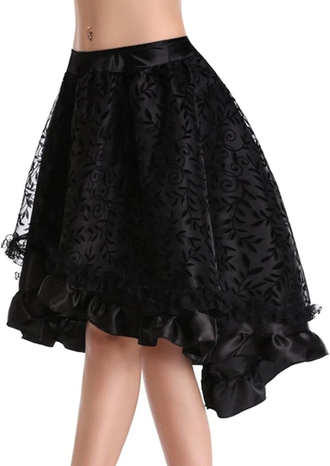 Womens Hippie Victorian Goth Ruched Maxi Long Midi Knee Length Skorts Skirts for Women Lace Skorts 2025