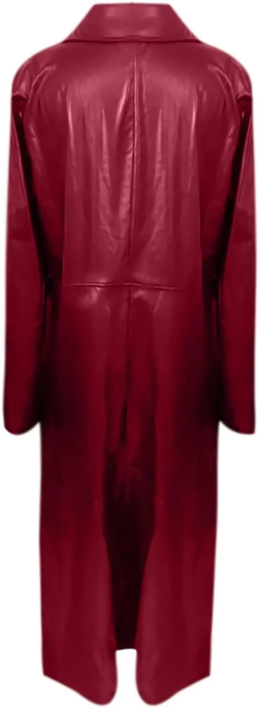 Womens Leathers Blazers Dressy Casual Windproof Trench Coat Fall Long Jackets Loose Fit Work Fashion Coats Outerwear
