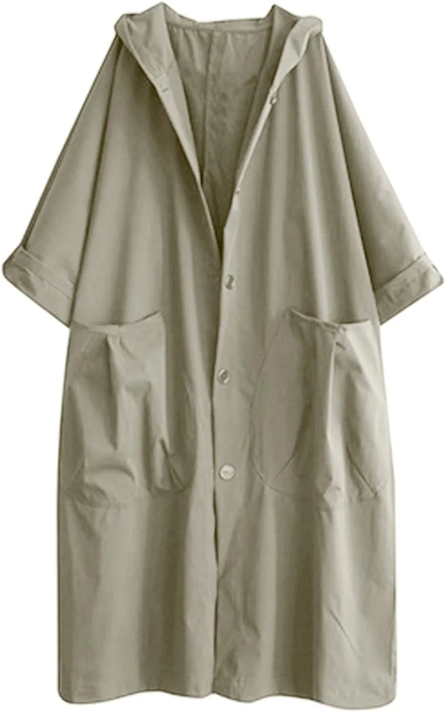 Womens Long Breasted Trench Coat Midi Length Overcoat Faux Leather Suit Jacket for Women
