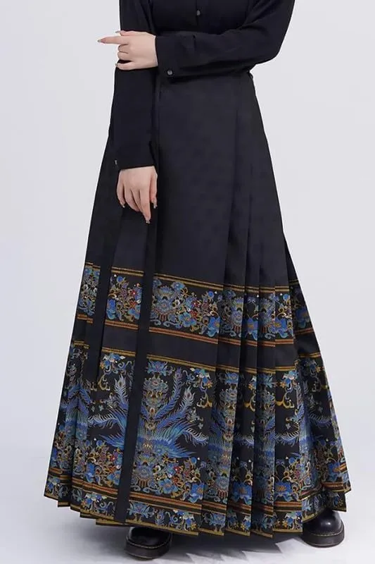 Women's Long Horse Face Skirt Traditional Ming Dynasty Horse Face Pleated Skirt Chinese Ancient Horse Face Skirt