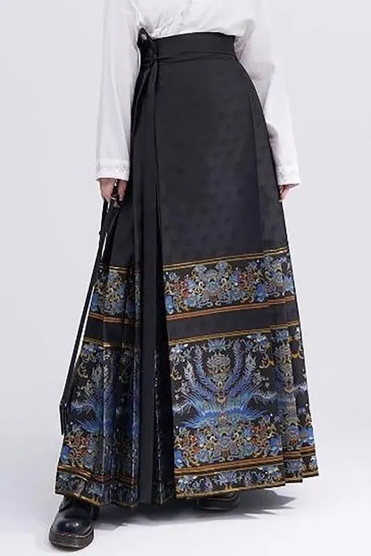 Women's Long Horse Face Skirt Traditional Ming Dynasty Horse Face Pleated Skirt Chinese Ancient Horse Face Skirt