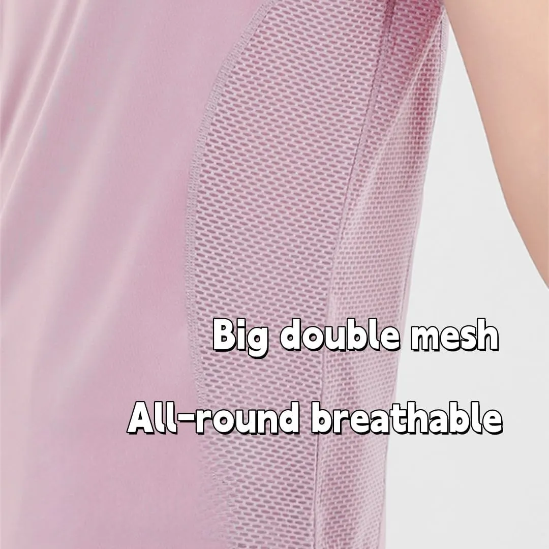Women's Mesh Workout T-Shirt,Loose-Fit Quick-Dry Top for Running,Yoga and Summer Gym