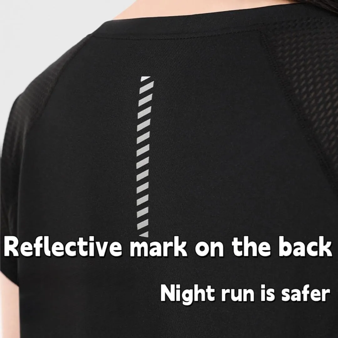 Women's Mesh Workout T-Shirt,Loose-Fit Quick-Dry Top for Running,Yoga and Summer Gym