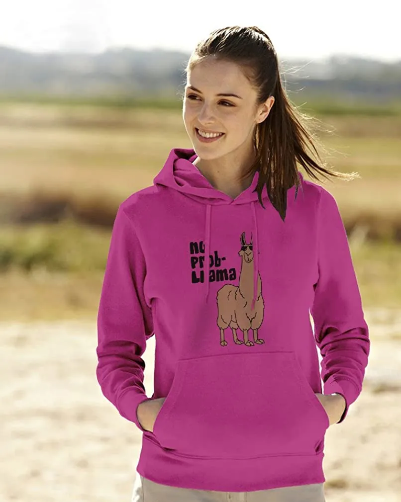 Women's - No Prob Llama Hoodie Pullover Sweatshirt