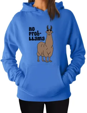 Women's - No Prob Llama Hoodie Pullover Sweatshirt