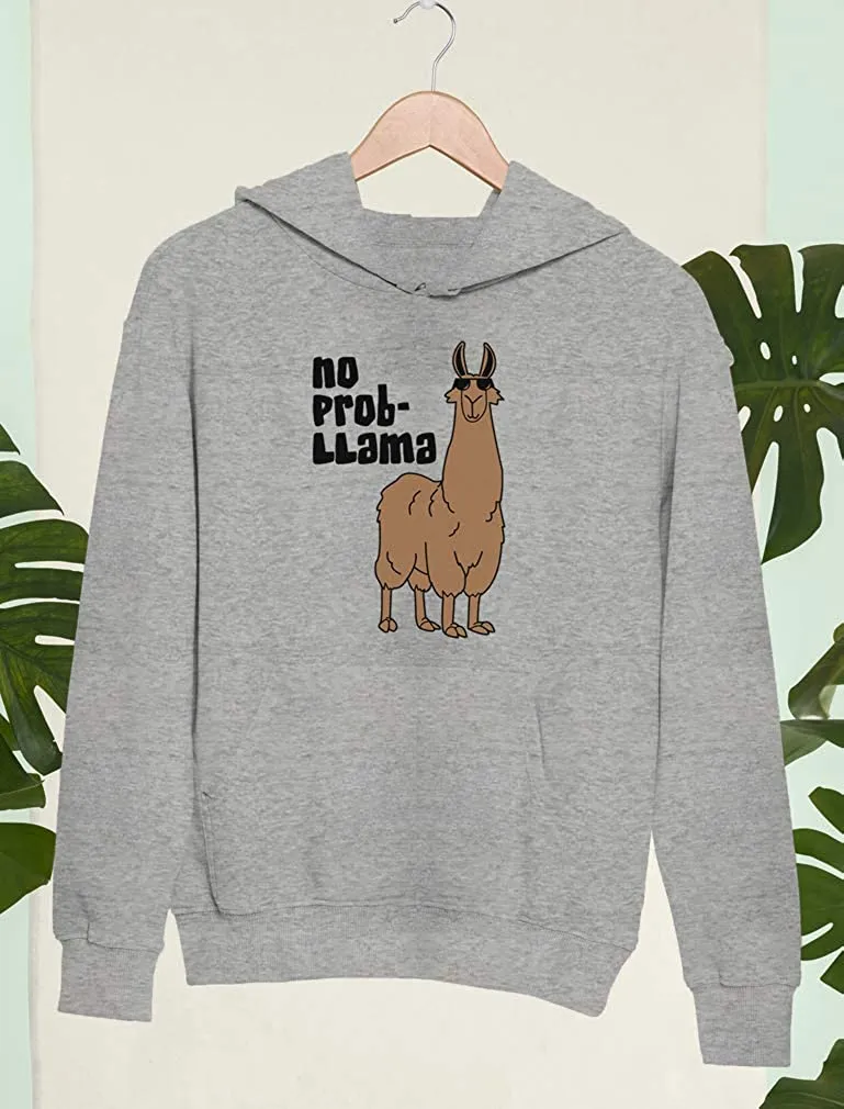 Women's - No Prob Llama Hoodie Pullover Sweatshirt