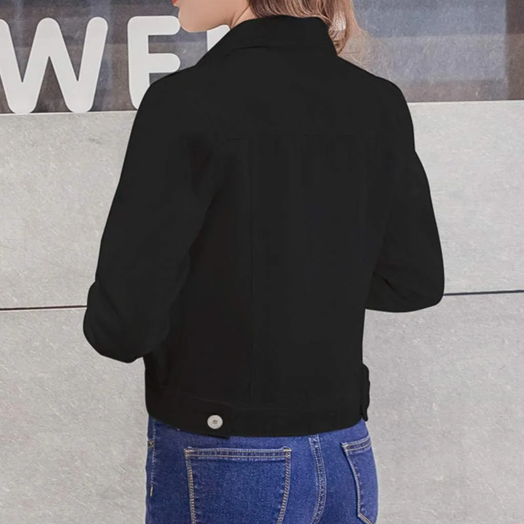 Women's Oversized Denim Jacket Casual Long Boyfriend Distresse Jean Jacket Autumn Spring Washed Denim Jacket 2024