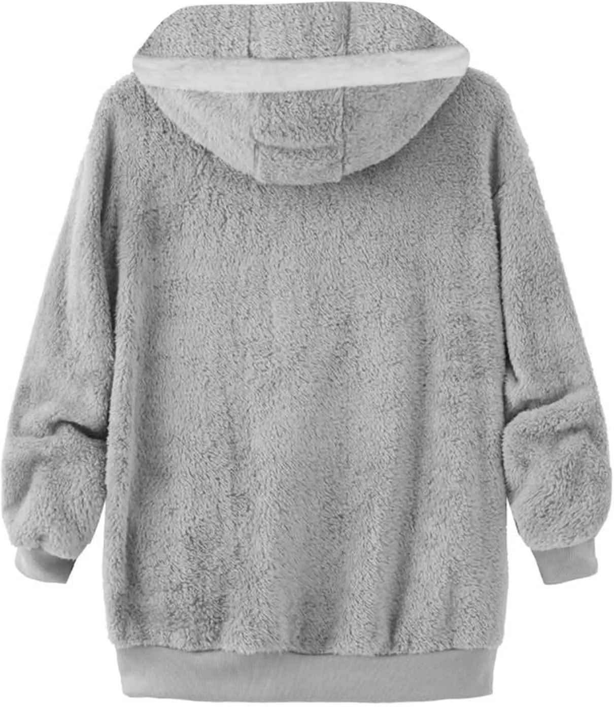 Women's Sherpa Lined Coat Long Sleeve Fleece Line Parka Thicken Thermal Women Fleece Jacket Comfy Hooded Oversized
