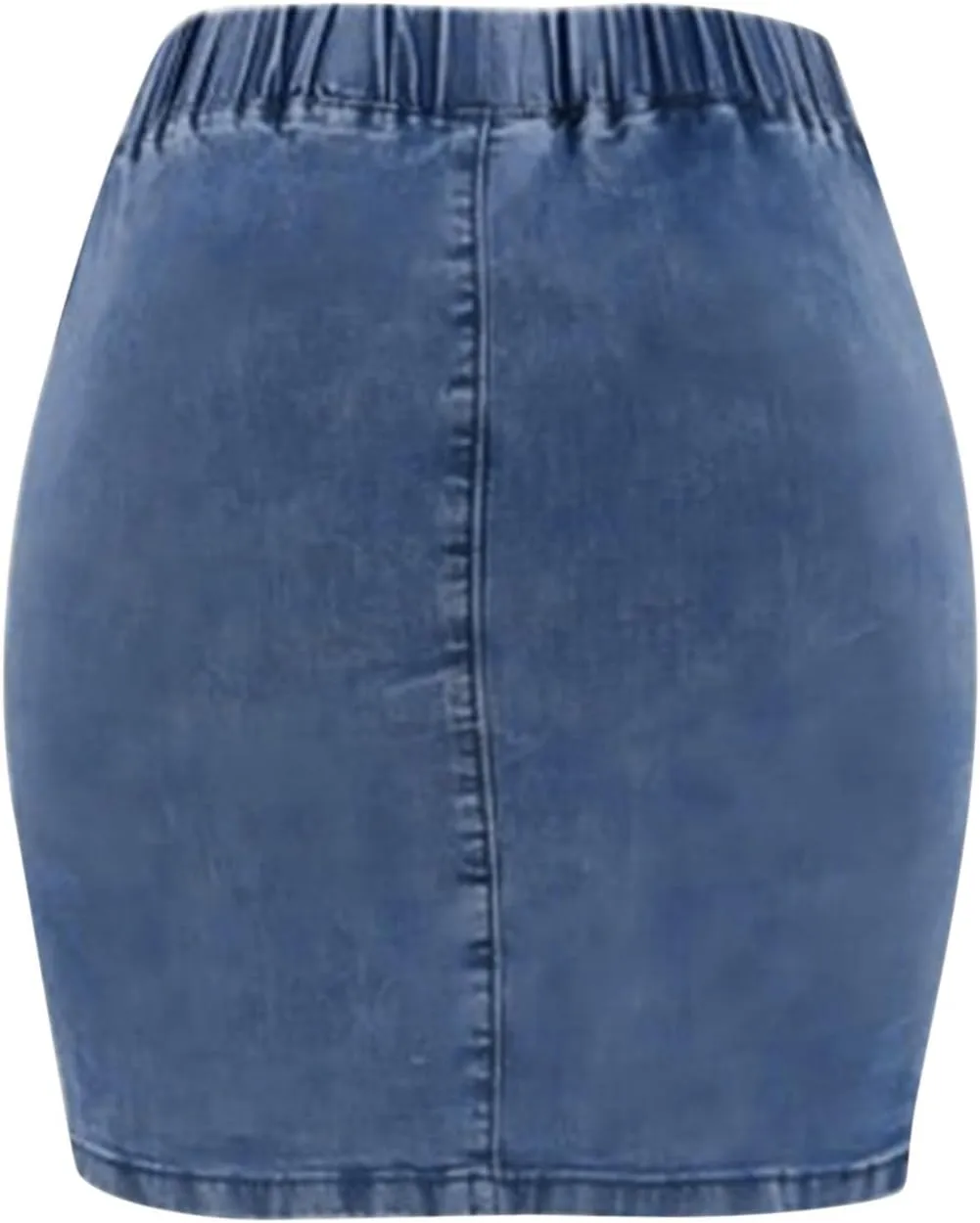 Women's Skirt Party Denim Skirt Tight Hip Fashion Elastic Waist Tight Drawstring Short Skirt Flannel Skirt Set