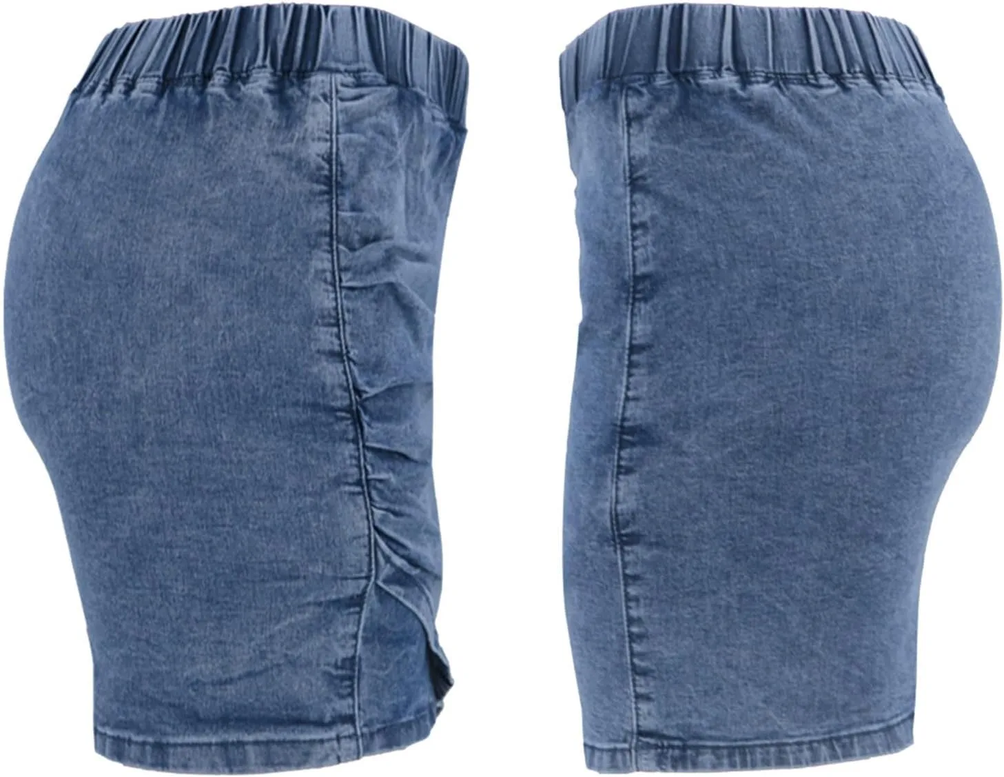 Women's Skirt Party Denim Skirt Tight Hip Fashion Elastic Waist Tight Drawstring Short Skirt Flannel Skirt Set
