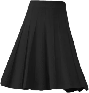 Women's Solid Knitted Short Skirt High Waist Midi Pleated Skirts Steampunk Mini Skirt