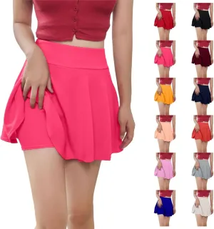 Womens Tennis Skirts with Shorts Pleated Athletic Skorts with Pocket High Waisted Golf Skort for Workout Pickleball