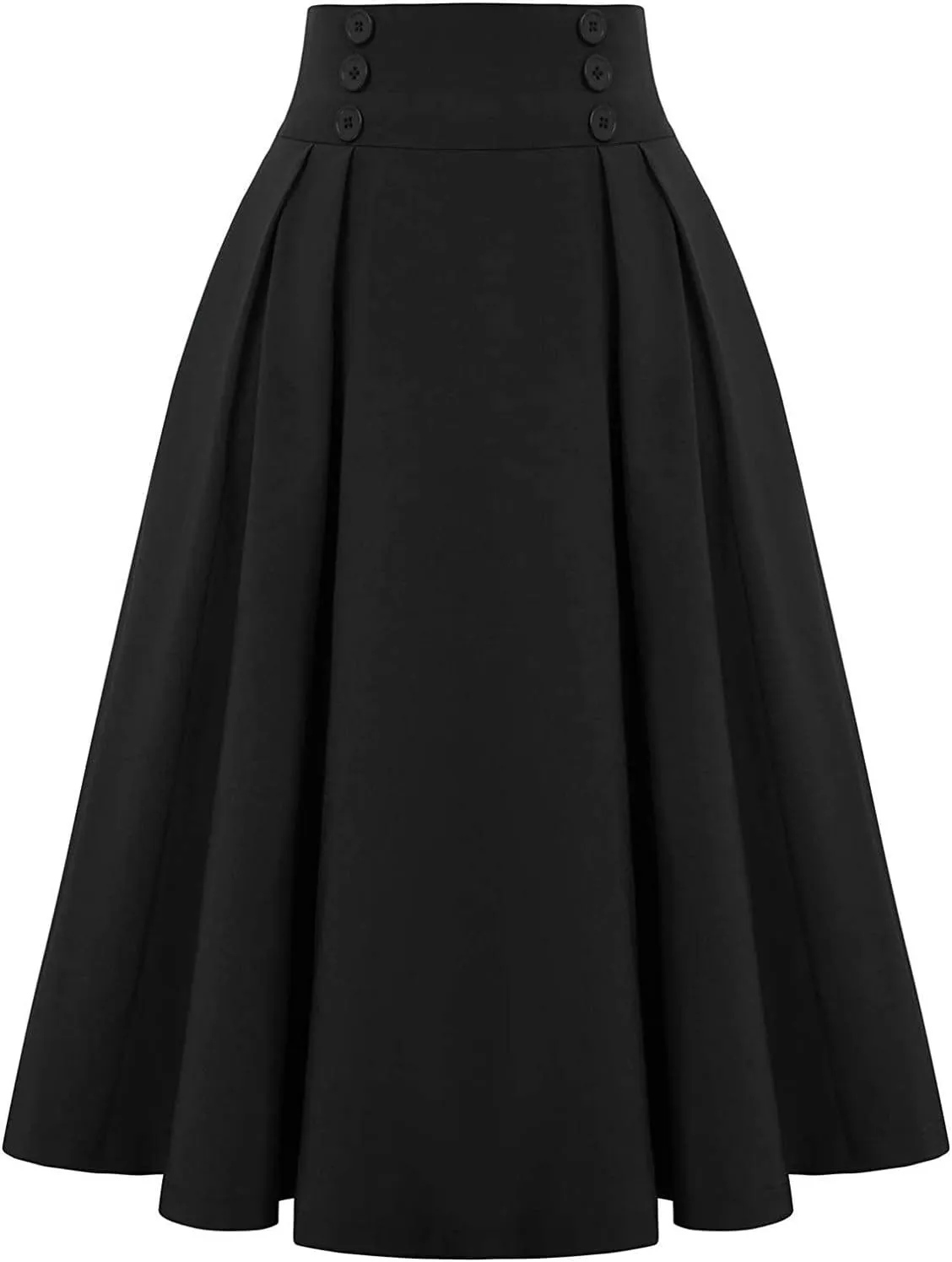 Womens Vinatge Skirts A Line Swing Skirt High Waist Midi Skirts Elegant Maxi Skirts Dressy Skirt Elastic Summer Skirt