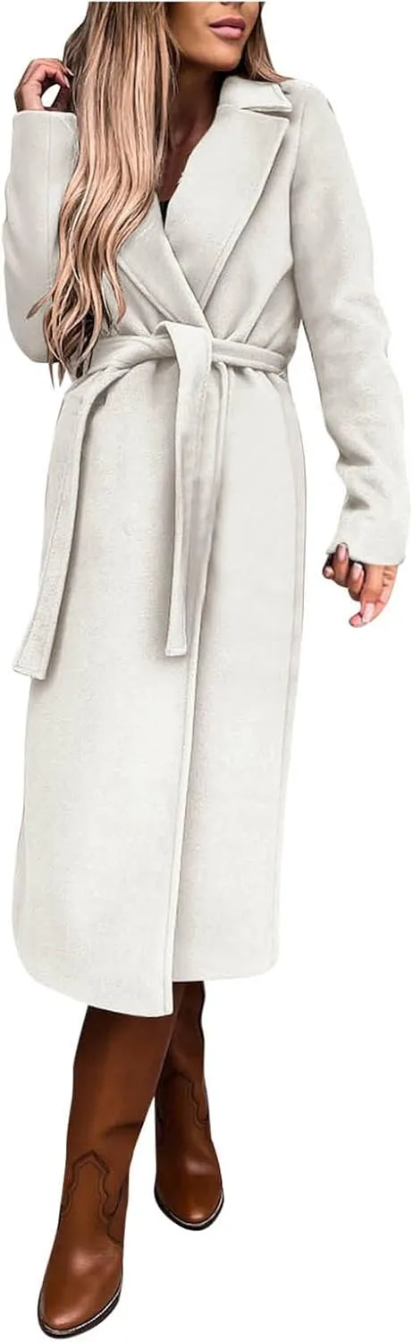 Women's Winter Coats Blouse Thin Coat Trench Long Jacket Ladies Slim Long Belt Elegant Trench Coat for Women 2023