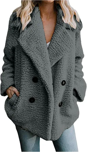 Women's Winter Windproof Warm Down Coats Coat Lapel Double-Breasted Daily Waterproof Female Jacket Snowboarding