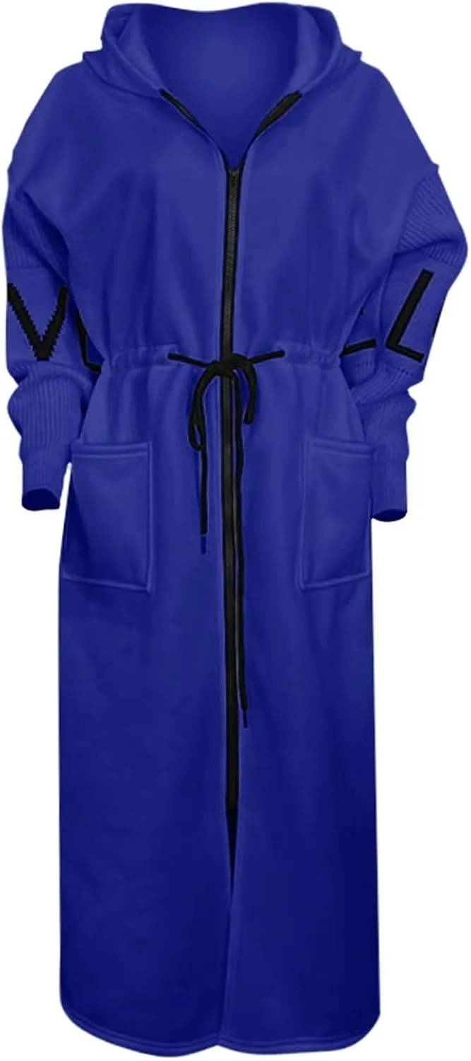 Womens Wool Blend Pea Coat Fashion Winter Dressy Overcoat Zipped Trench Jackets with Hood