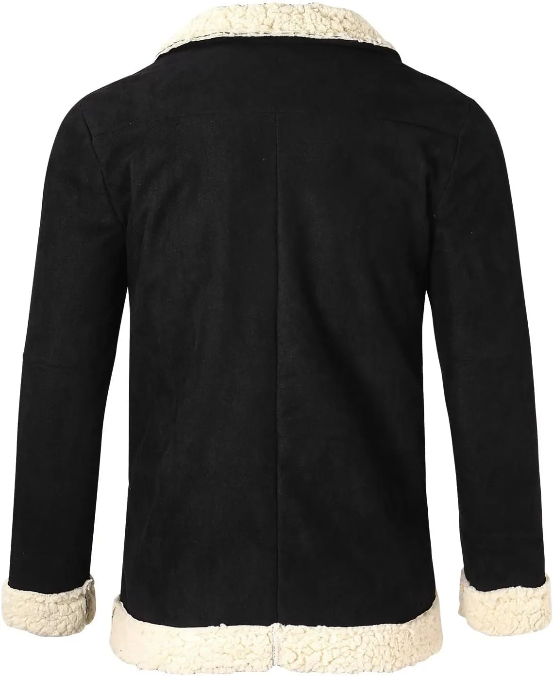 XIAXOGOOL Jackets For Men,Men's Shearling Coat Faux Suede Sherpa Lined Winter Thicken Warm Jacket With Pockets