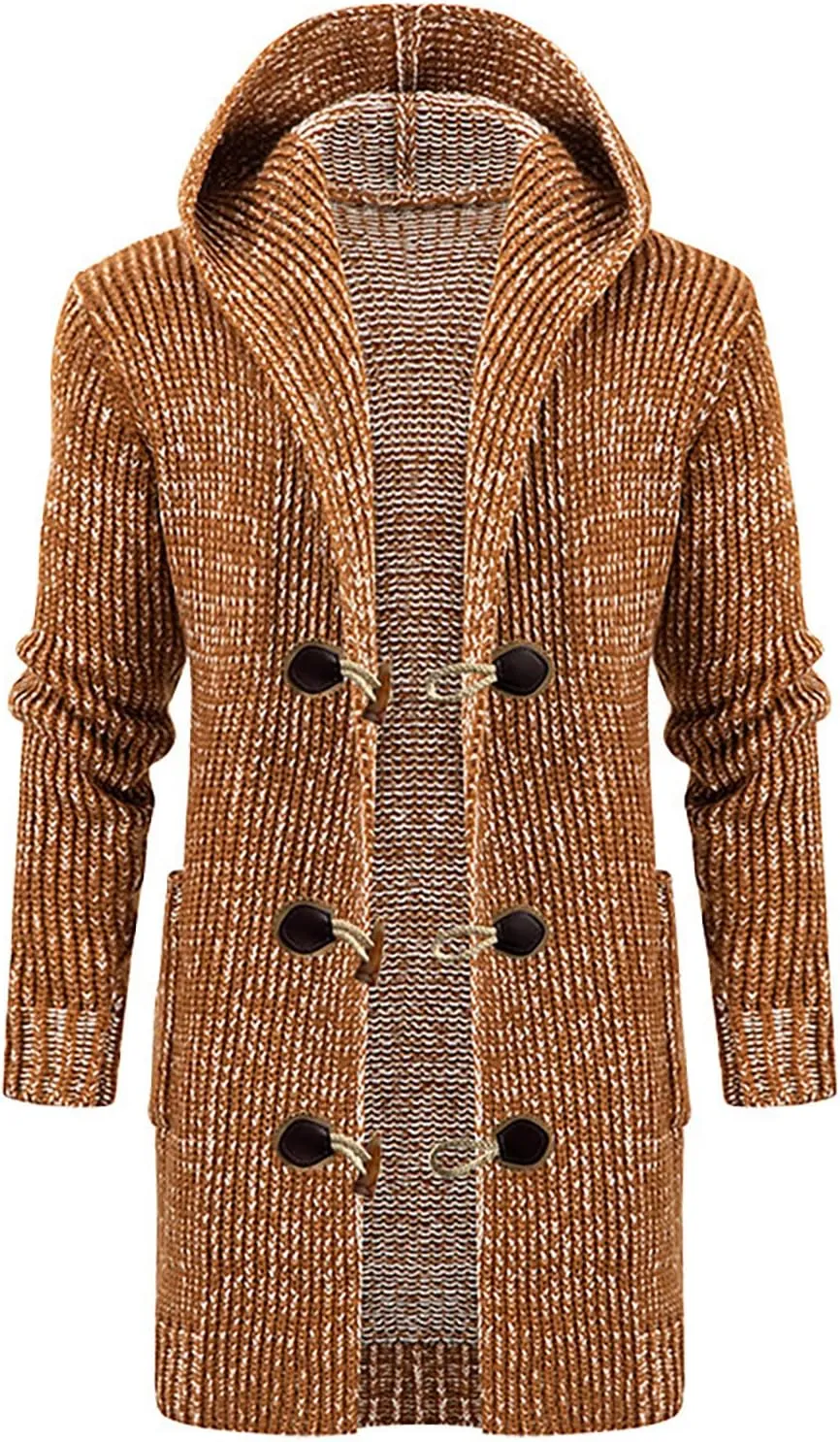 Ymosrh Mens Coats and Jackets Plus Size Windbreaker Button Cardigan Medium Length Sweater Lightweight Rain Jacket