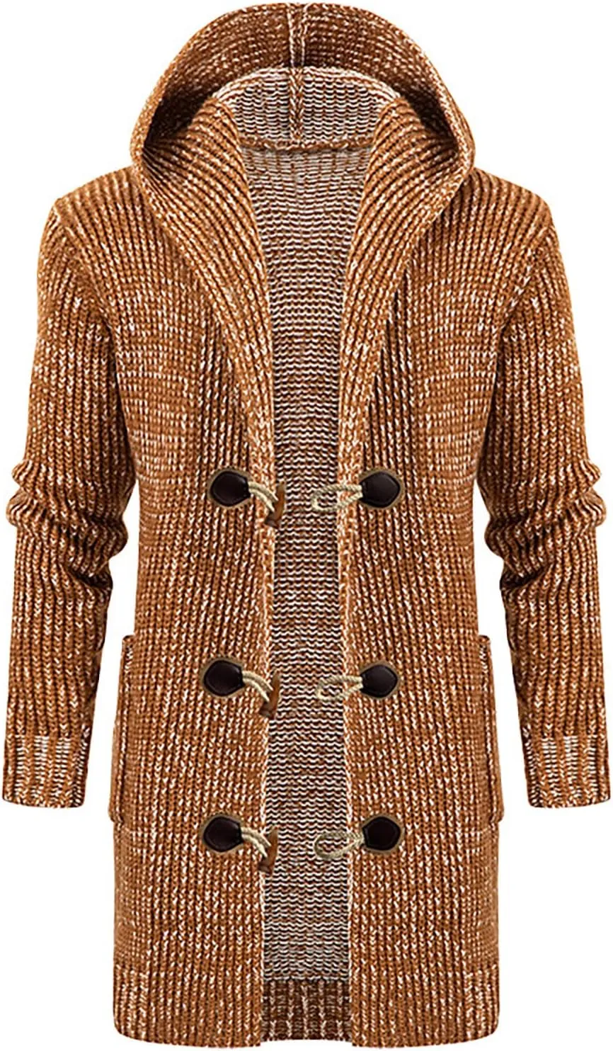 Ymosrh Mens Coats and Jackets Plus Size Windbreaker Button Cardigan Medium Length Sweater Lightweight Rain Jacket