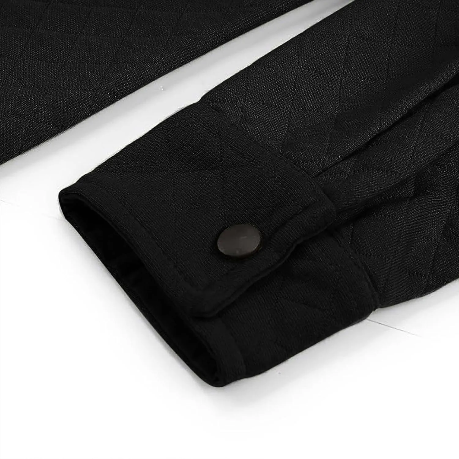 Ymosrh Men's Fashion Jackets Casual Quilted Shirt Jacket Long Sleeve Button Down Overshirt Lightweight Shacket Coat, S-3XL