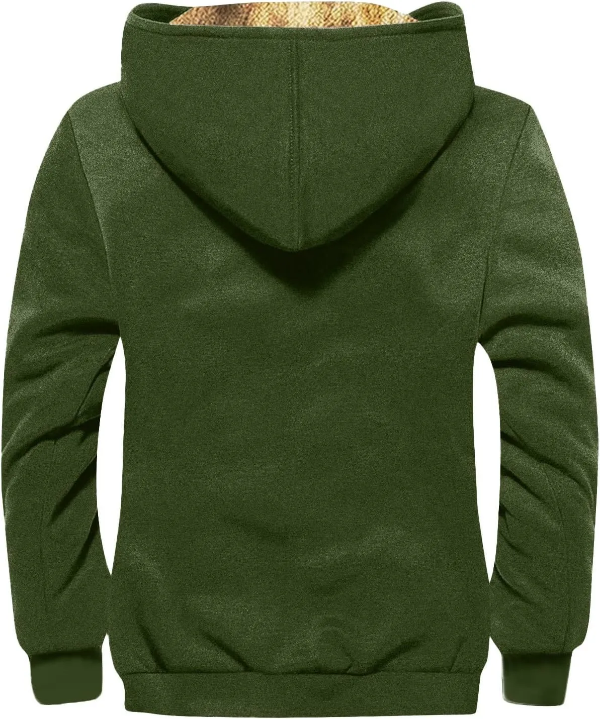 ZEFOTIM Fleece Lined Jacket Men Oversized Tall and Big Work Winter Coat Men with Hood Plus Size Plain Casual Hoodie